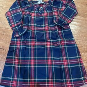 Stylish Plaid Kids nightgown- Navy and Red